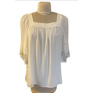 Ruby Rd. Square Neck Lightweight Babydoll Top Sz. PXL Feminine Breezy